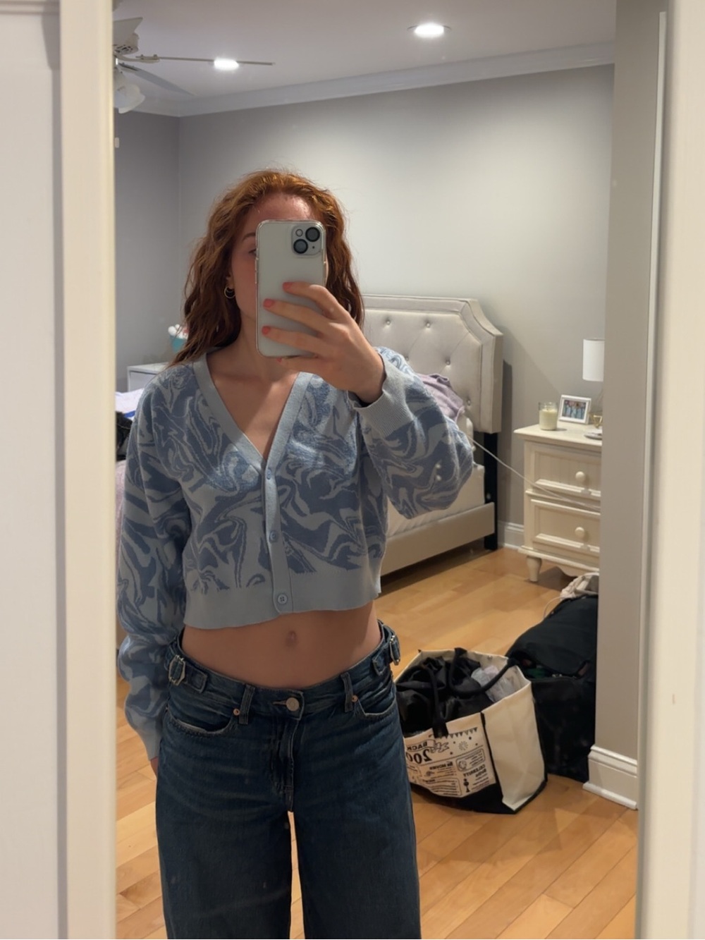 Patterned Blue Cardigan